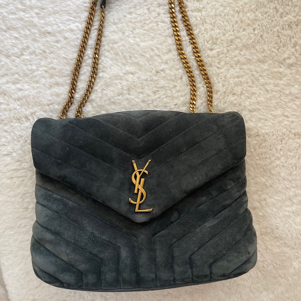 Yves Saint Laurent Loulou medium suede chain shoulder bag